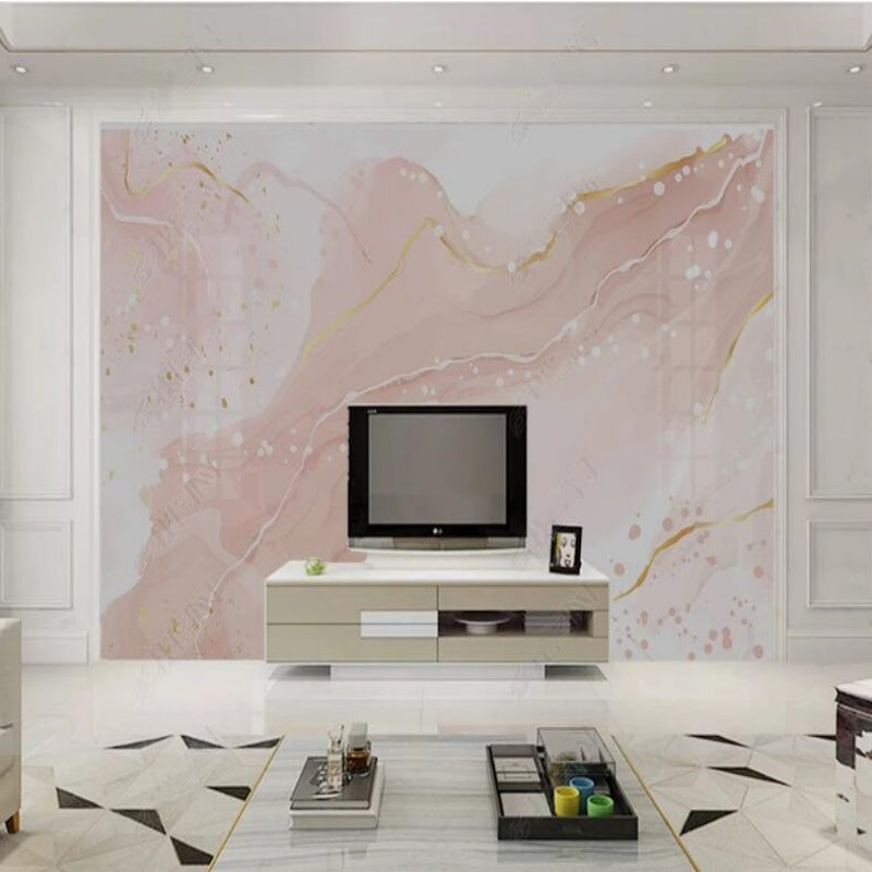 Simple Coral Marble Wall Art Wallpaper Wall Mural Home Decor