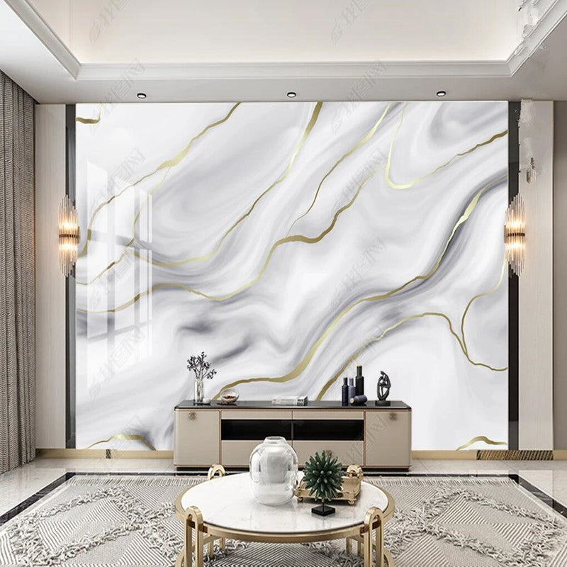 Modern White Marble Wallpaper Wall Mural Home Decor