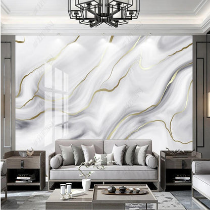 Modern White Marble Wallpaper Wall Mural Home Decor