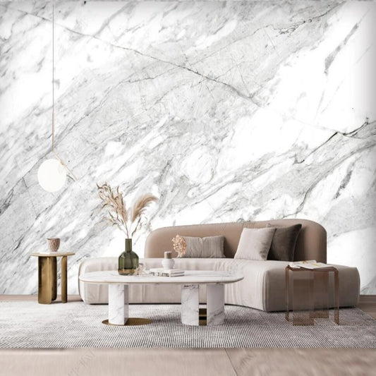 Modern Grey and White Marble Wallpaper Wall Mural Home Decor