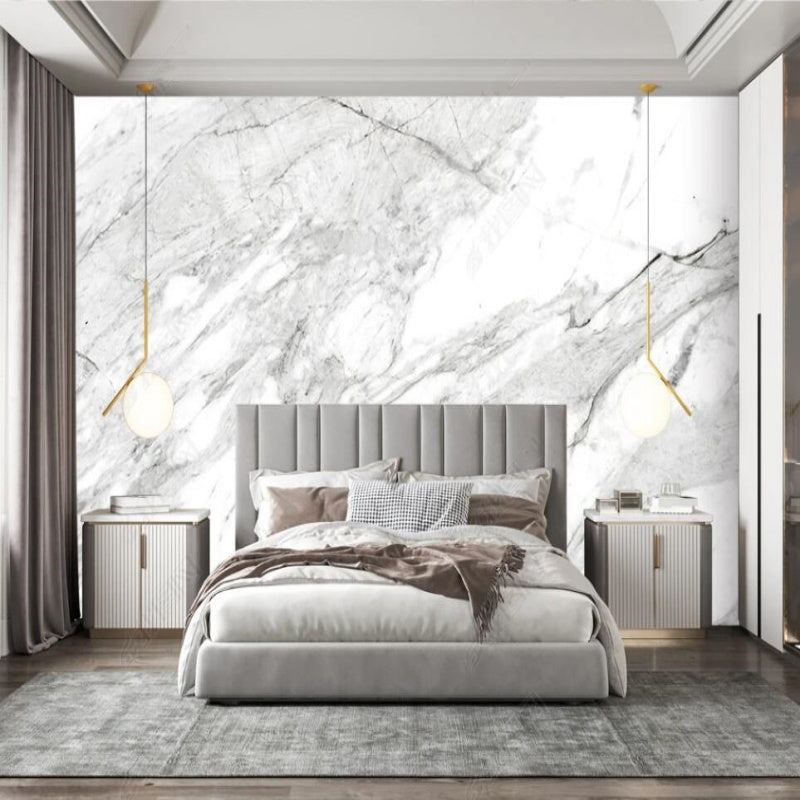 Modern Grey and White Marble Wallpaper Wall Mural Home Decor