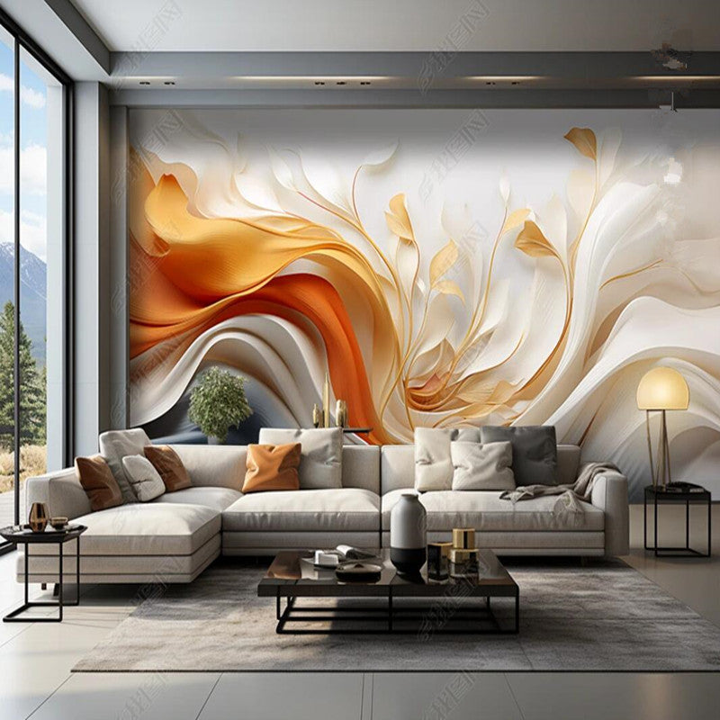 Modern Abstract Ribbon Feathers Living Room Bedroom Wallpaper Wall Mural