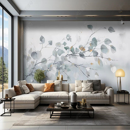 Modern Minimalism Leaves Wallpaper Wall Mural Wall Covering Home Decor