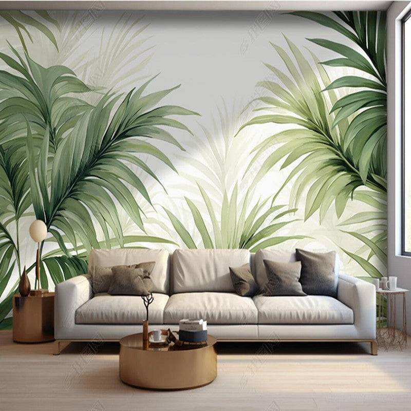 Modern Minimalism Green Leaves Wallpaper Wall Mural Wall Covering Home Decor