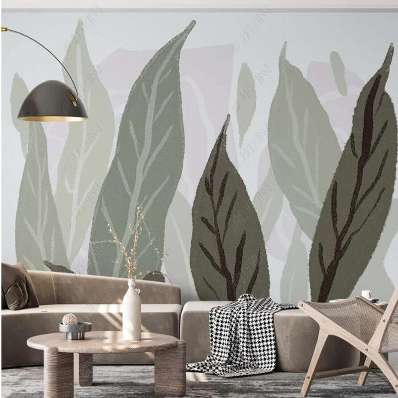Tropical Rainforest Plants Leaves Painting Wallpaper Wall Mural Home Decor