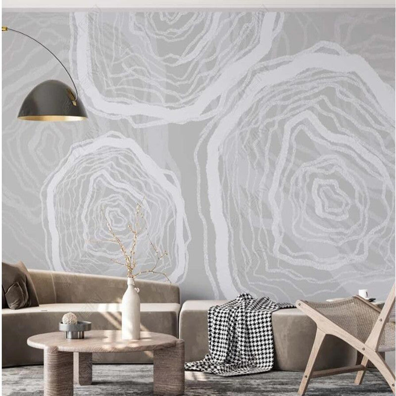 Original Modern Abstract Gray Circles Wall Art Wallpaper Wall Mural Wall Covering