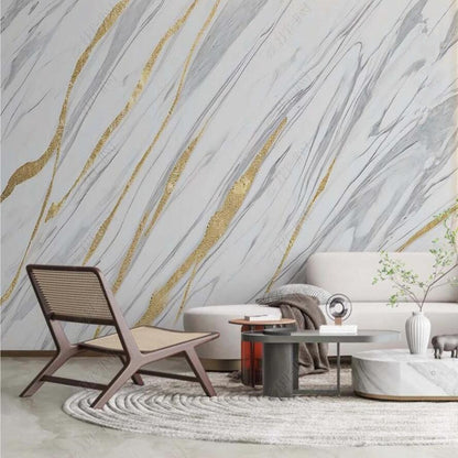 Abstract White Marble Wallpaper Wall Mural Wall Covering Home Decor