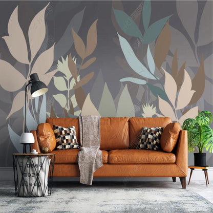 Modern Minimalist Tropical Leaves Wallpaper Wall Mural Home Decor Wall Covering