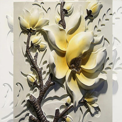 3D Magnolia Flowers Floral Wallpaper Wall Mural Home Decor