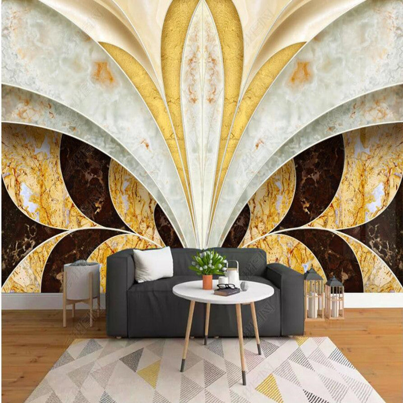 Modern Marble Flowers Wallpaper Wall Mural Home Decor