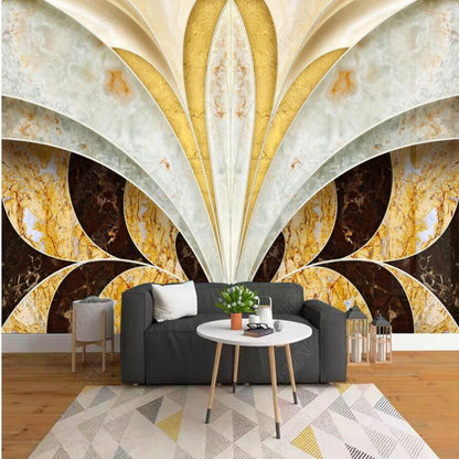 Modern Marble Flowers Wallpaper Wall Mural Home Decor