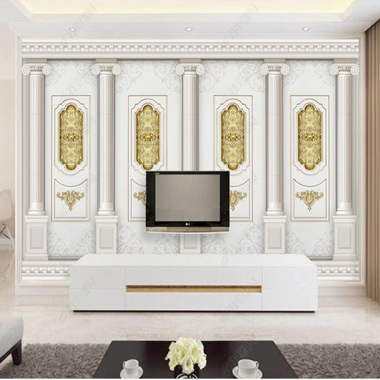 Original European Luxury Relief Door Decor Column Wallpaper Wall Mural Wall Covering
