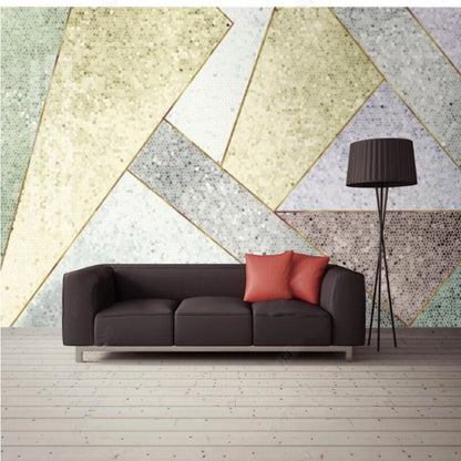 Simple Yellow Geometry Wallpaper Wall Mural Home Decor