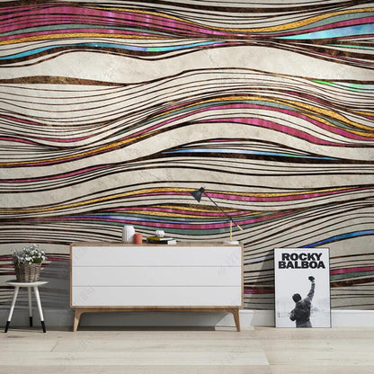 Creative Original Modern Minimalist Abstract Lines Wallpaper Wall Mural Home Decor