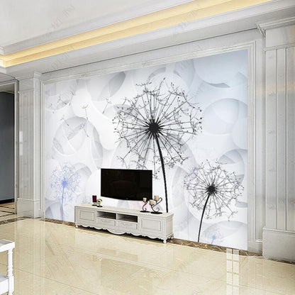 Modern Dandelion Plants Wallpaper Wall Mural Home Decor