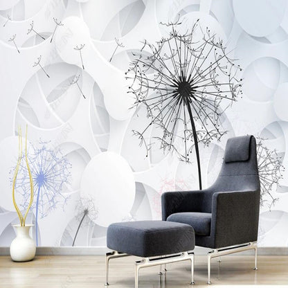 Modern Dandelion Plants Wallpaper Wall Mural Home Decor