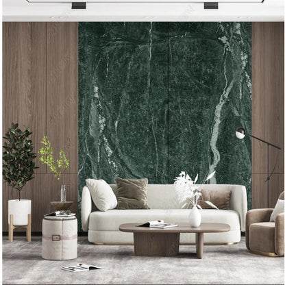 Original Marble Patterned Dark Green Rock Slab Wallpaper Wall Mural Home Decor