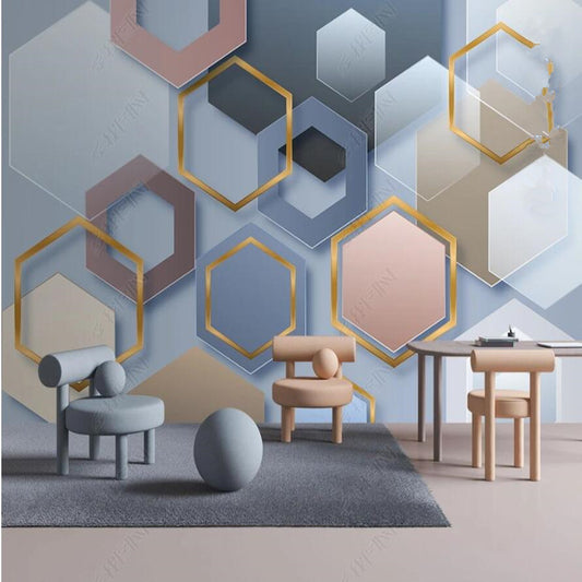 Original Modern Minimalist Abstract Geometric Wallpaper Wall Mural Home Decor
