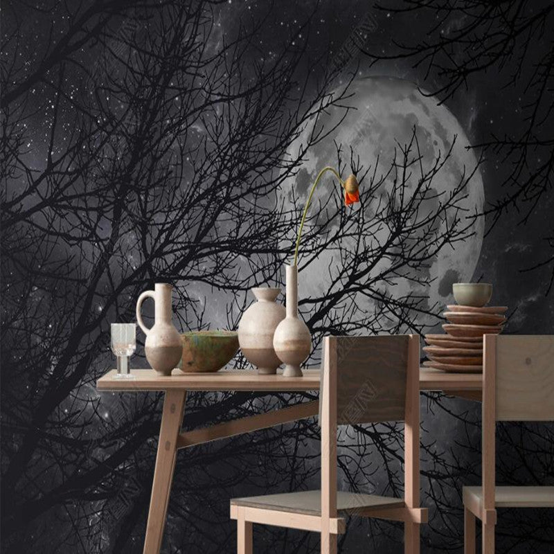 Original Modern Moon Branches Forests Wallpaper Wall Mural Home Decor
