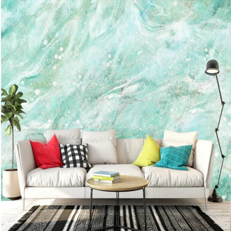 Simple Green Marble Wallpaper Wall Mural Home Decor
