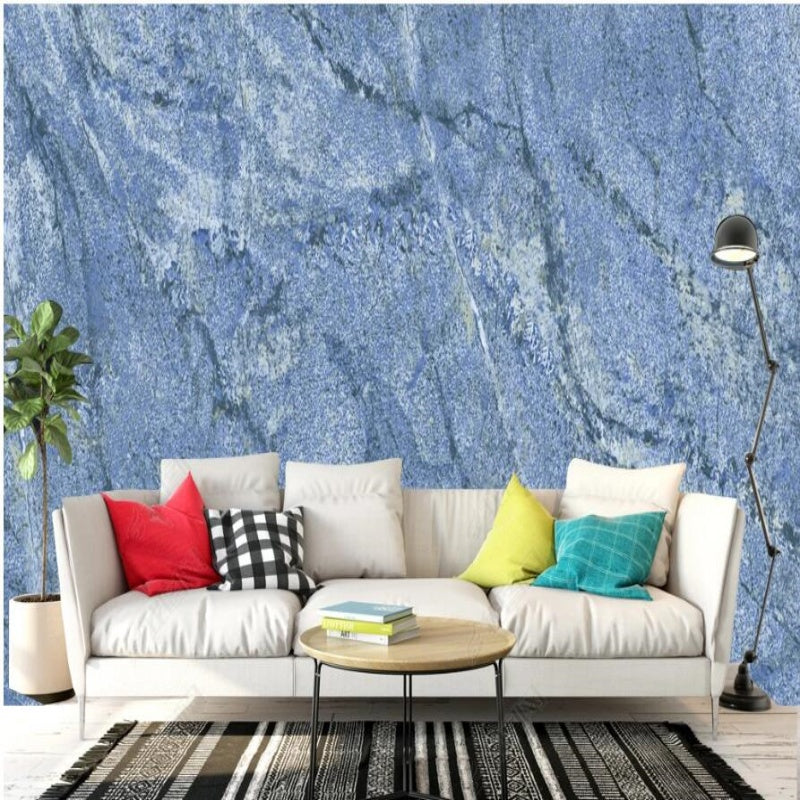 Simple Blue Marble Wallpaper Wall Mural Home Decor
