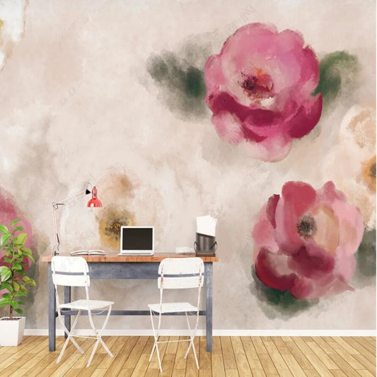 Red Rose Flowers Floral Wallpaper Wall Mural Home Decor