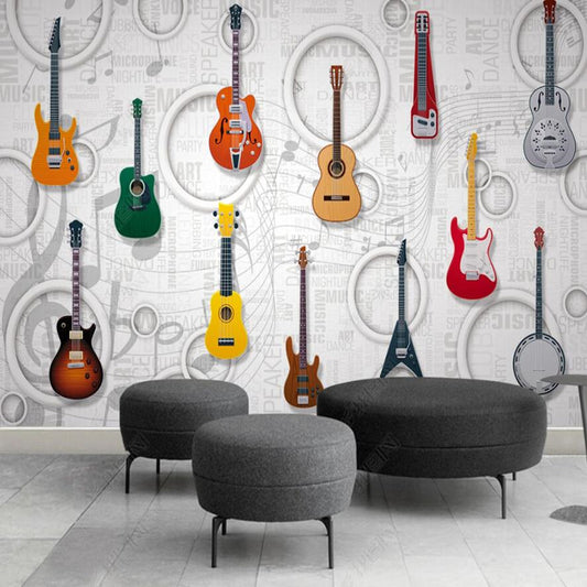 Guitar Music Equipment KTV Bar Music Club Wallpaper Wall Mural
