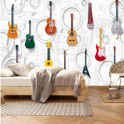 Guitar Music Equipment KTV Bar Music Club Wallpaper Wall Mural