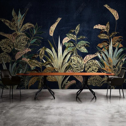 European Tropical Plant Flowers Leaves Wallpaper Wall Mural Home Decor