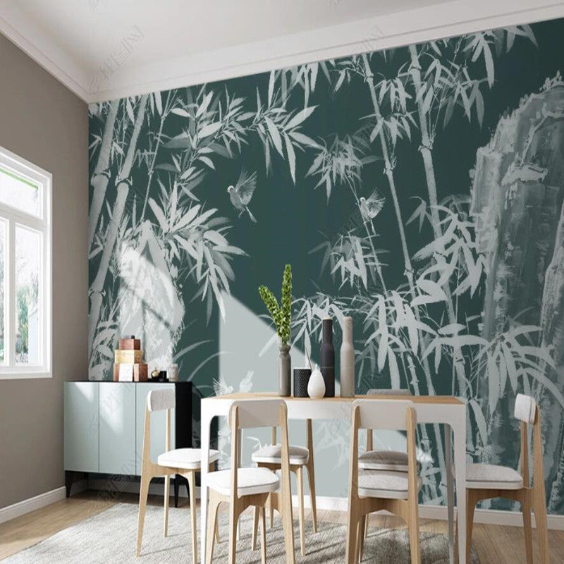 Chinoiserie Bamboos Plants Wallpaper Wall Mural Home Decor