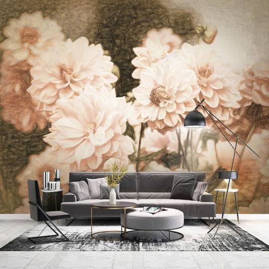 American Retro Flowers Floral Wallpaper Wall Mural Home Decor