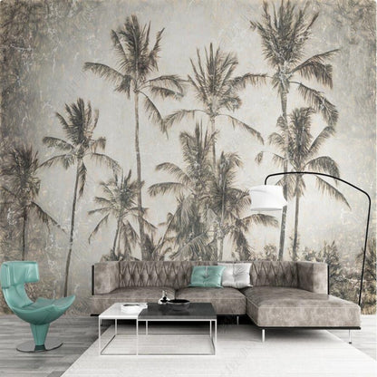 Nordic Tropical Plant Coconut Trees Wallpaper Wall Mural Home Decor