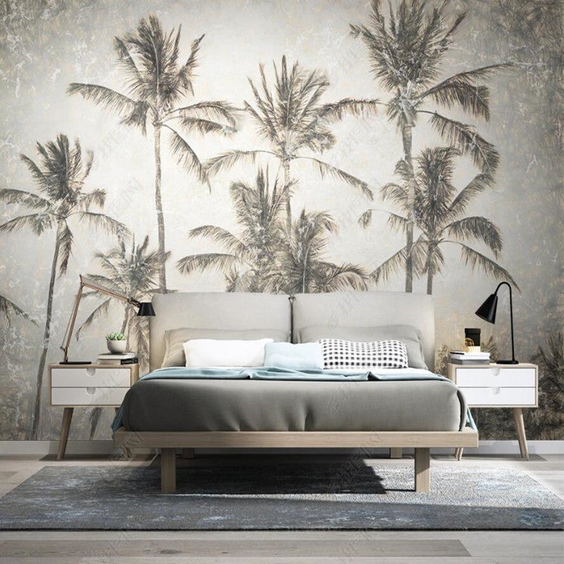 Nordic Tropical Plant Coconut Trees Wallpaper Wall Mural Home Decor