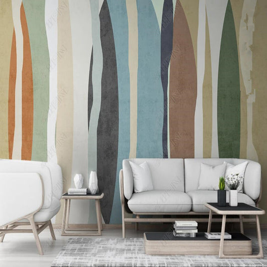Modern Minimalist Abstract Colorful Geometry  Geometric Wallpaper Wall Mural Wall Covering