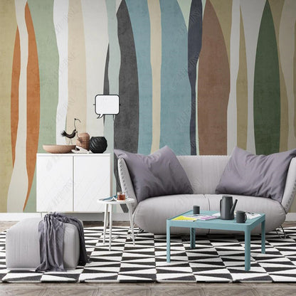 Modern Minimalist Abstract Colorful Geometry  Geometric Wallpaper Wall Mural Wall Covering