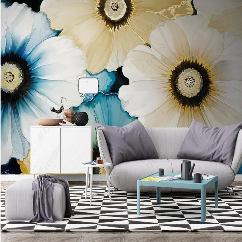 Big Flowers Floral Wallpaper Wall Mural Wall Covering