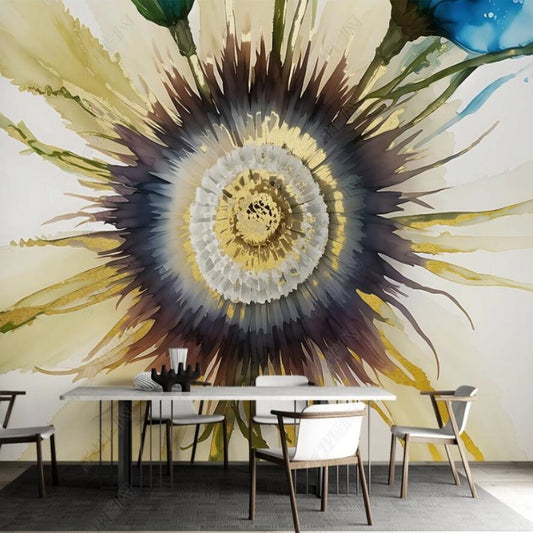 Big Sunflowers Floral Wallpaper Wall Mural Wall Covering