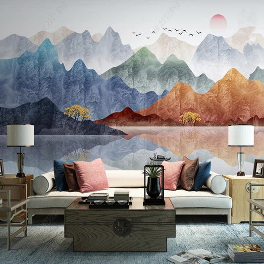 Grey Mountains Nature Landscape Wallpaper Wall Mural Wall Covering