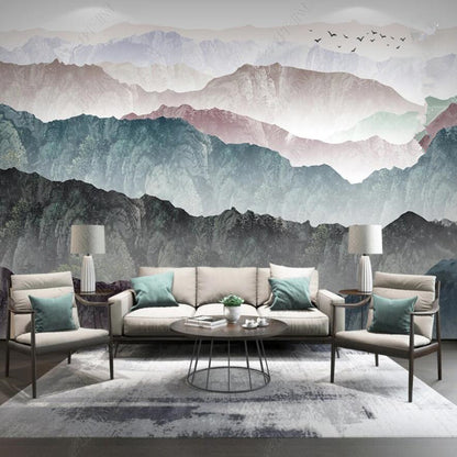Ink Mountains Nature Landscape Wallpaper Wall Mural Wall Covering