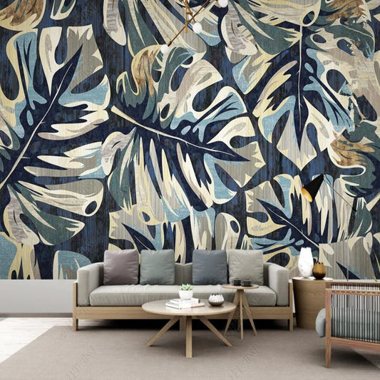 Nordic Modern Minimalist Tropical Plant Leaves Retro Wallpaper Wall Mural Wall Covering