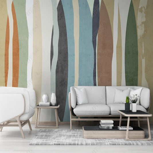 Modern Minimalist Abstract Stripes Geometric Wallpaper Wall Mural Wall Covering