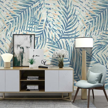 Nordic Tropical Plant Palm Leaves Wallpaper Wall Mural Wall Covering