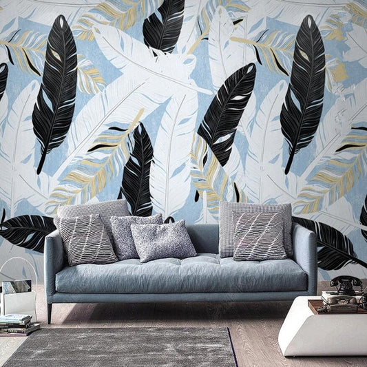 Nordic Modern Minimalist Feathers Wallpaper Wall Mural Home Decor