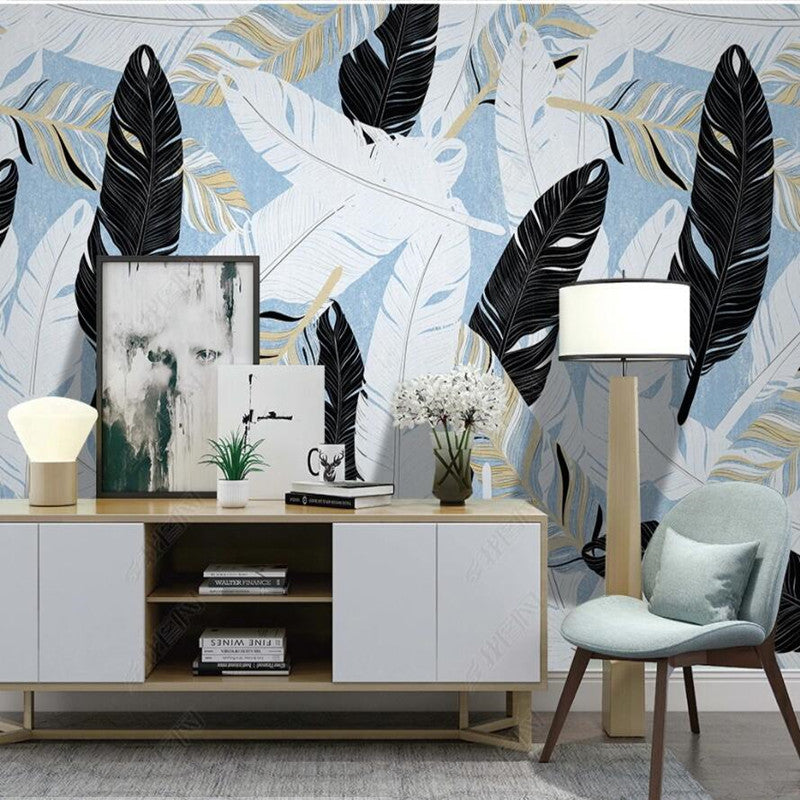 Nordic Modern Minimalist Feathers Wallpaper Wall Mural Home Decor