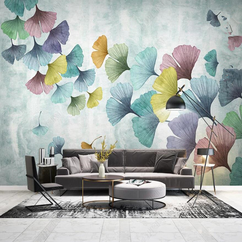 Nordic Modern Minimalist Ginkgo Leaf Wallpaper Wall Mural Wall Covering