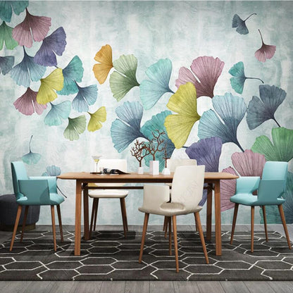 Nordic Modern Minimalist Ginkgo Leaf Wallpaper Wall Mural Wall Covering