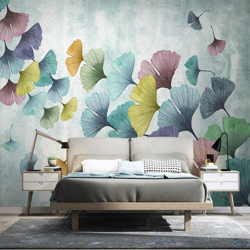 Nordic Modern Minimalist Ginkgo Leaf Wallpaper Wall Mural Wall Covering