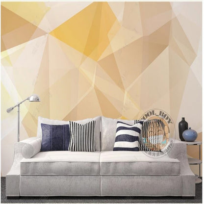 Simple Orange Geometry Wallpaper Wall Mural Home Decor