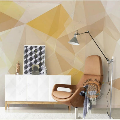 Simple Orange Geometry Wallpaper Wall Mural Home Decor