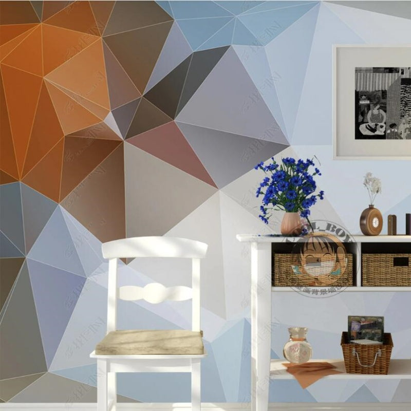 Simple Colorful Geometry Wallpaper Wall Mural Home Decor